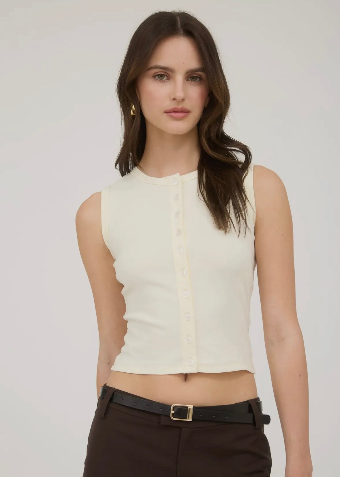 Carli Button Up Tank Top