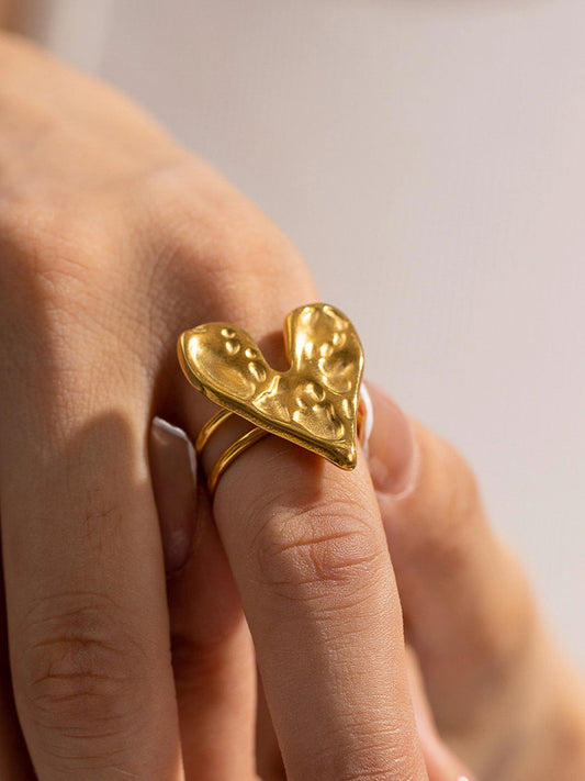 Ivy Ring - 18K Gold-Plated Non-Tarnish Heart Ring