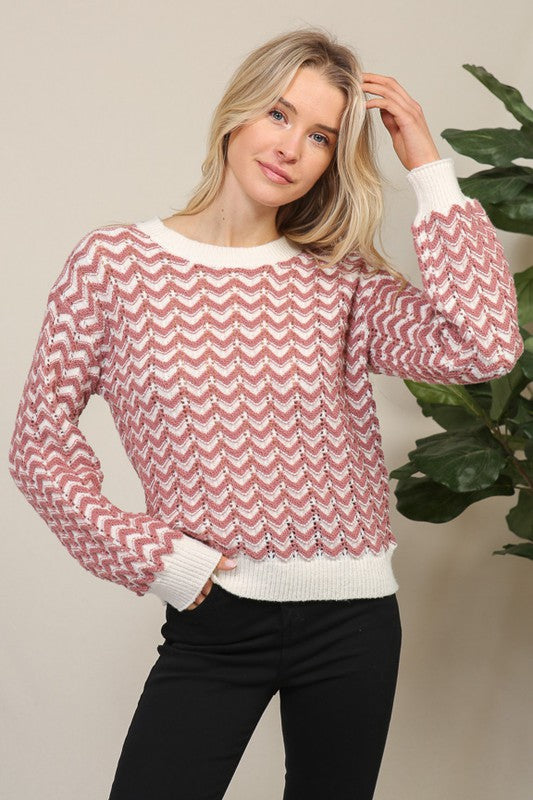 Red Chevron Sweater