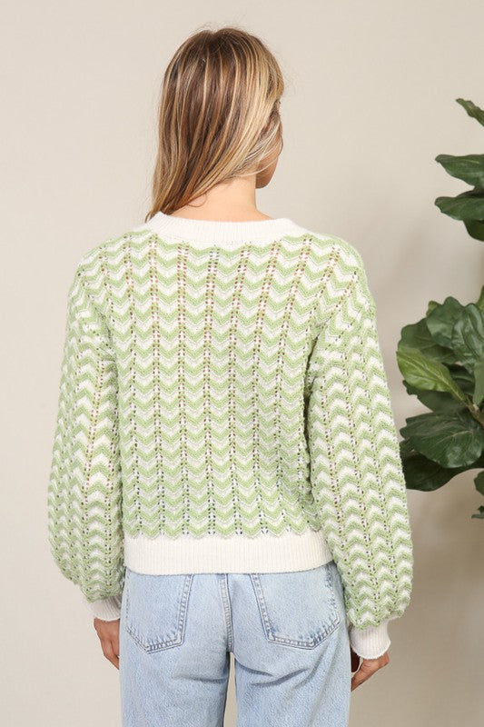 Green chevron sweater