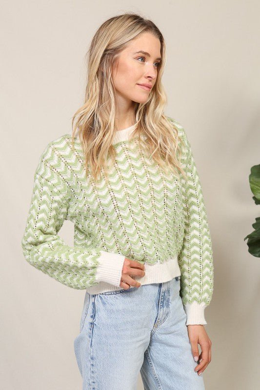 Green chevron sweater