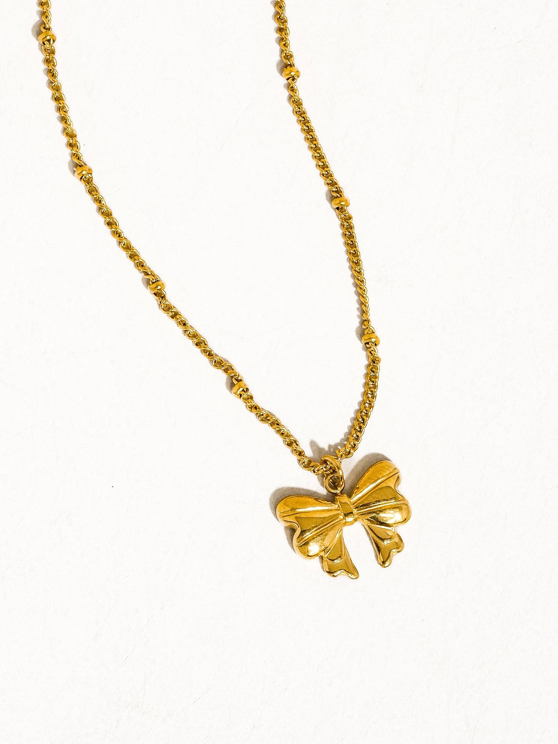 Annabelle Necklace- 18K Gold Non-Tarnish Bow Pendant Necklace