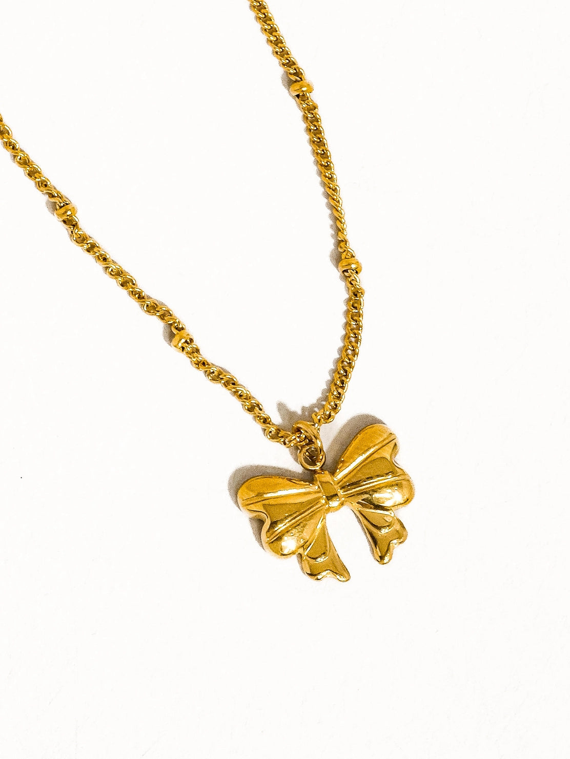 Annabelle Necklace- 18K Gold Non-Tarnish Bow Pendant Necklace