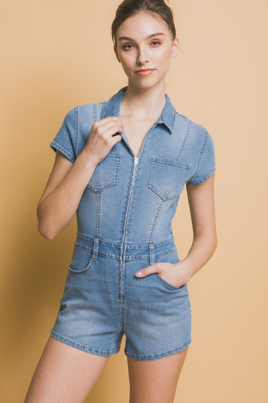 Logan denim romper